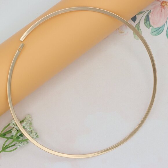 Minimalist Rose Gold Collar Choker Necklace, XPNL0242 - Picture 1 of 9